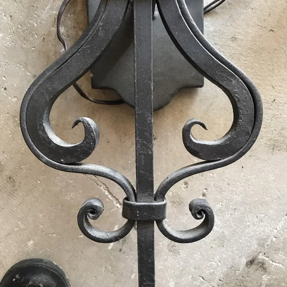 LARGE 1920S STYLE WROUGHT IRON SPANISH REVIVAL HOME WALL DOUBLE SCONCE LAMP